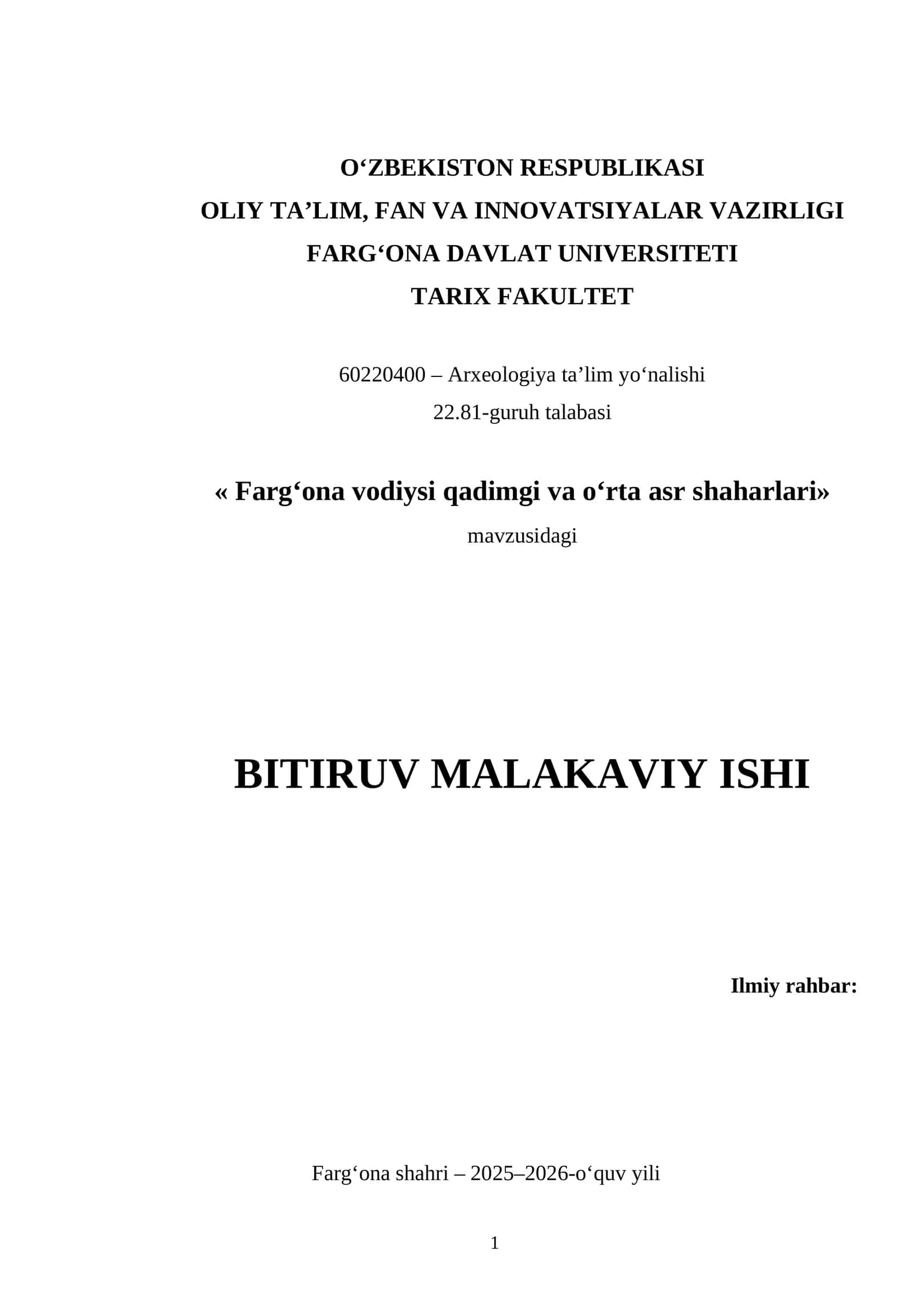Farg‘ona vodiysi qadimgi va o‘rta asr shaharlari 1