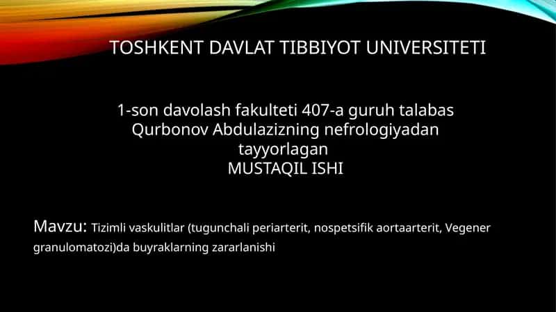 Toshkent Davlat Tibbiyot Universiteti 1
