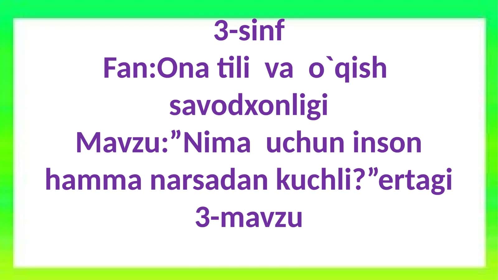 NIMAUCHUN INSON DUNYODA HAMMADAN KUCHLI? 1