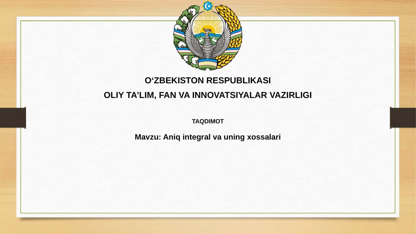 Aniq integral va uning xossalari 1