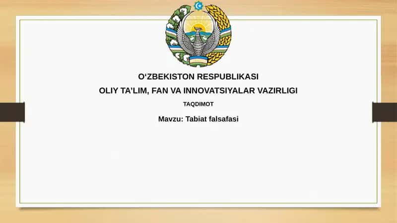 Tabiat Falsafasi 1