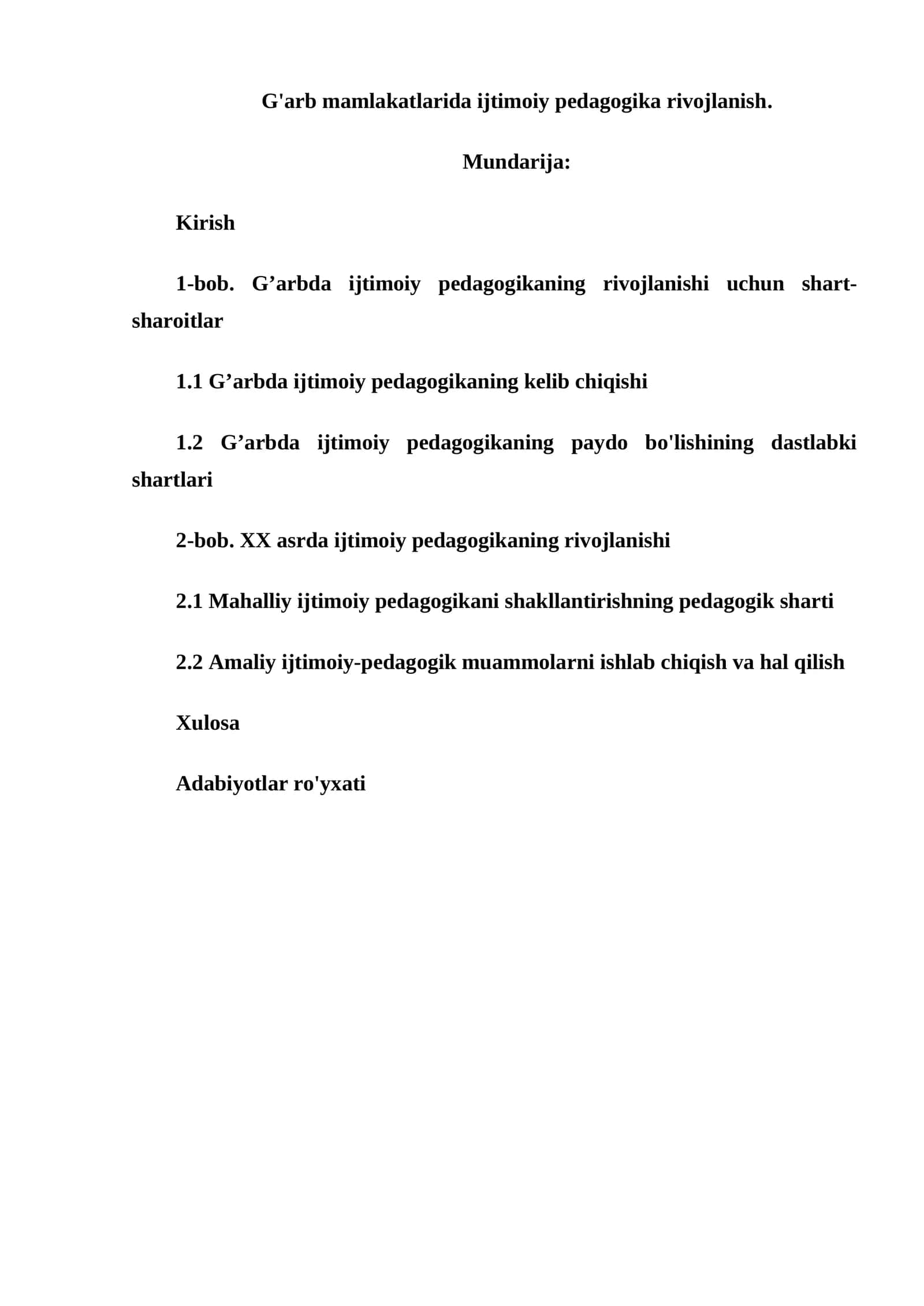 G'arb mamlakatlarida ijtimoiy pedagogika rivojlanish 1