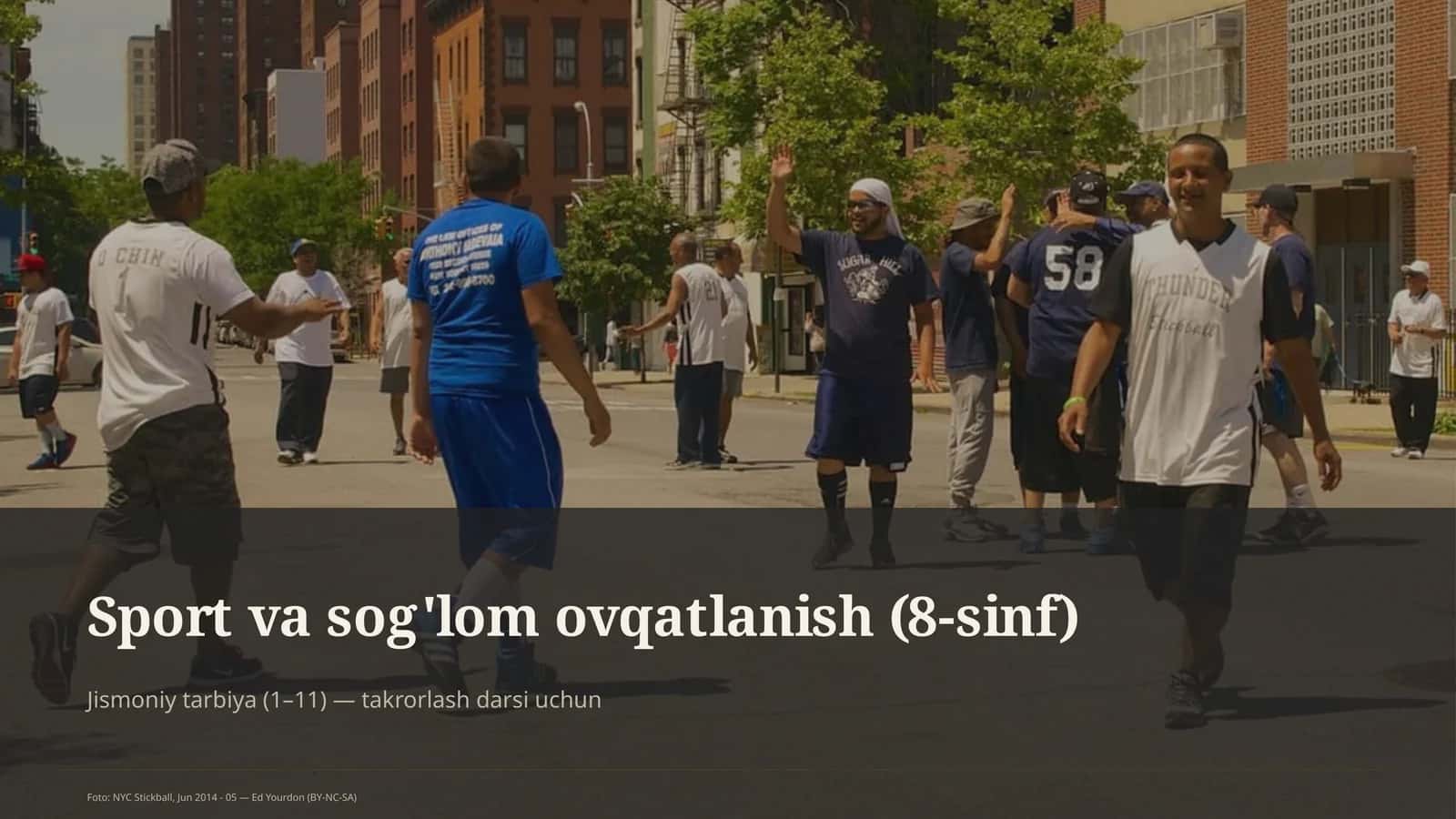 Sport va sog'lom ovqatlanish (8-sinf) 1