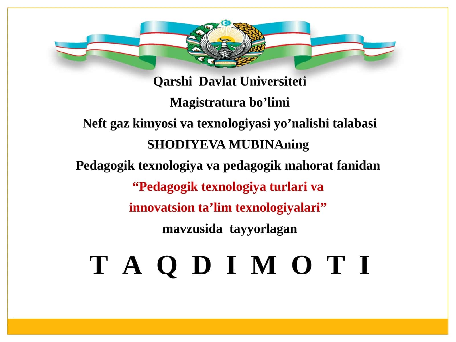 Pedagogik texnologiya turlari va innovatsion ta'lim texnologiyalari 1