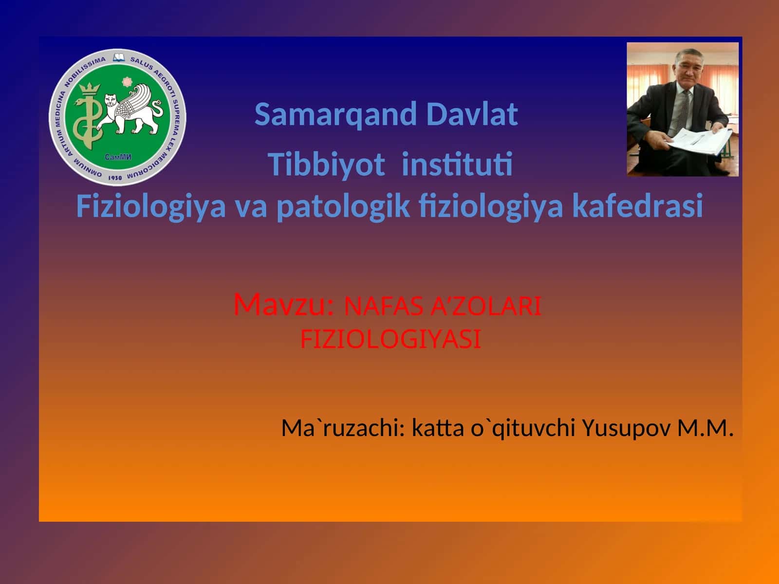 NAFAS A’ZOLARIFIZIOLOGIYASI 1