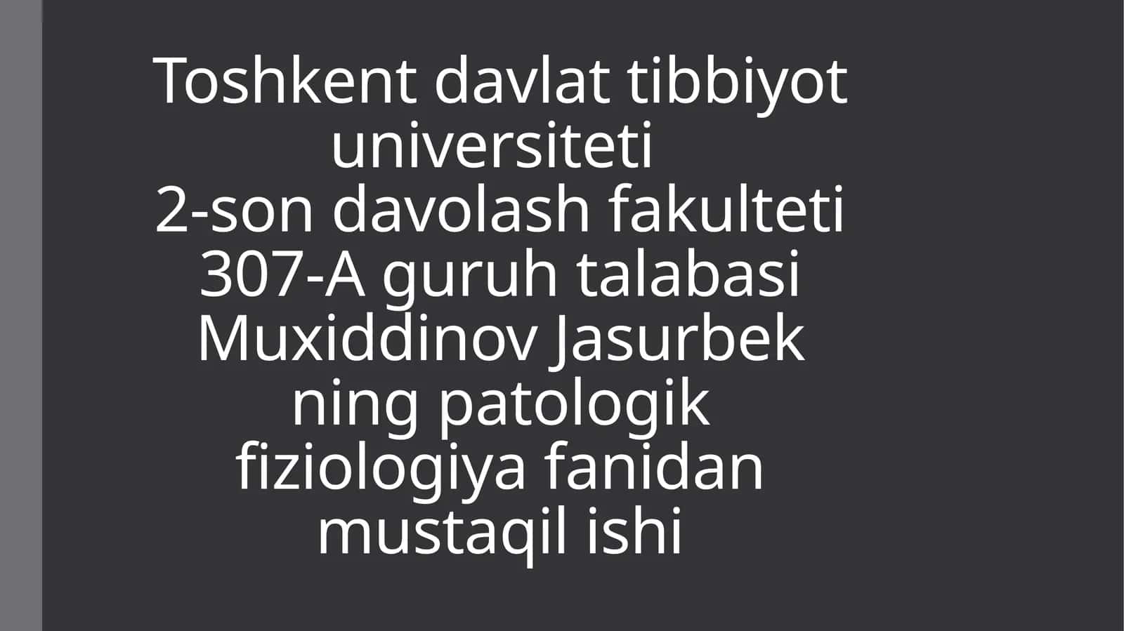 Patologik fiziologiya fanidan mustaqilishi - Ekstremal holatlar patofiziologiyasi 1