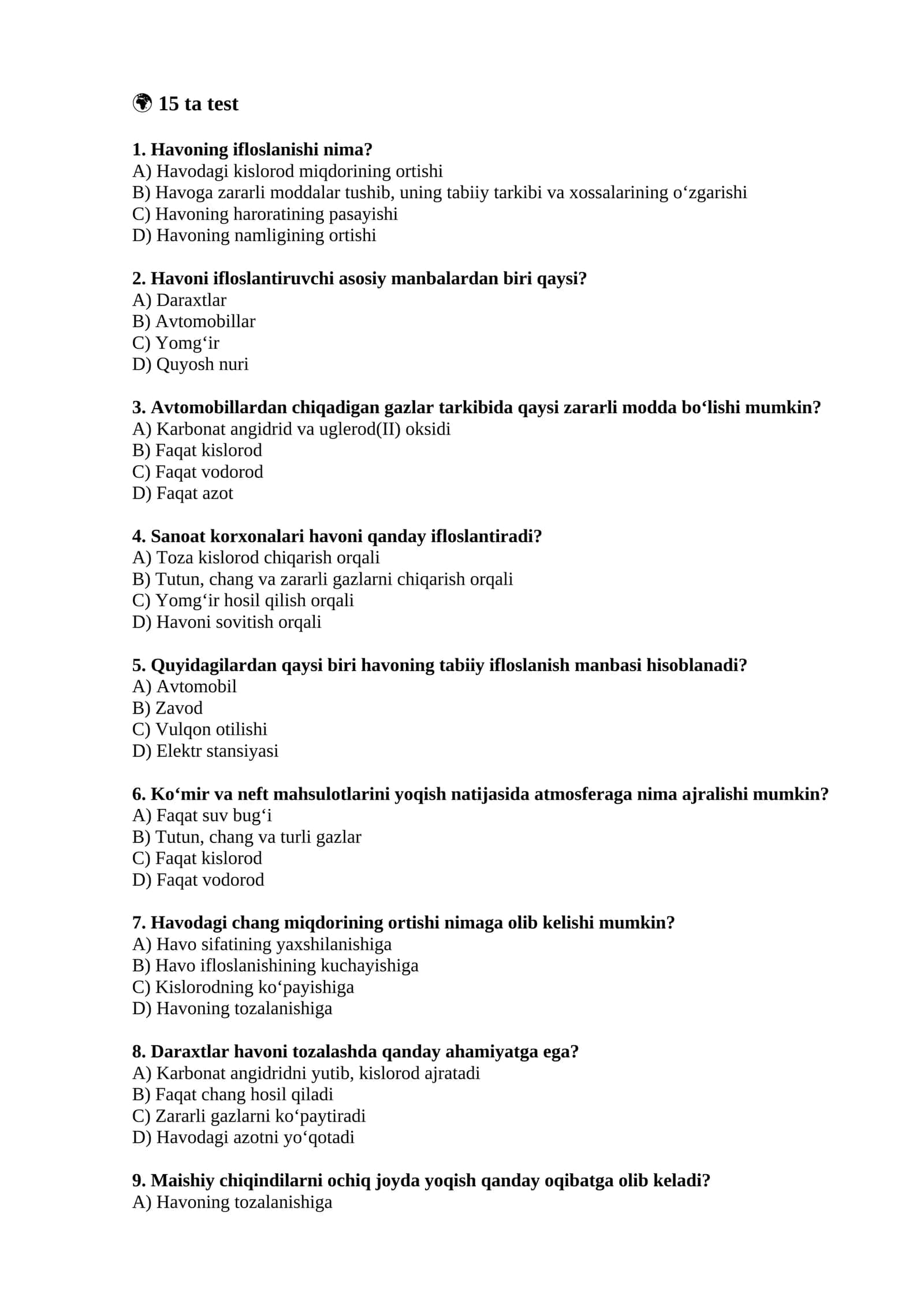 havoning ifloslanishi 1
