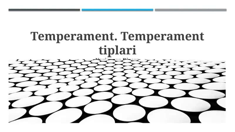 Temperament. Temperament tiplari 1