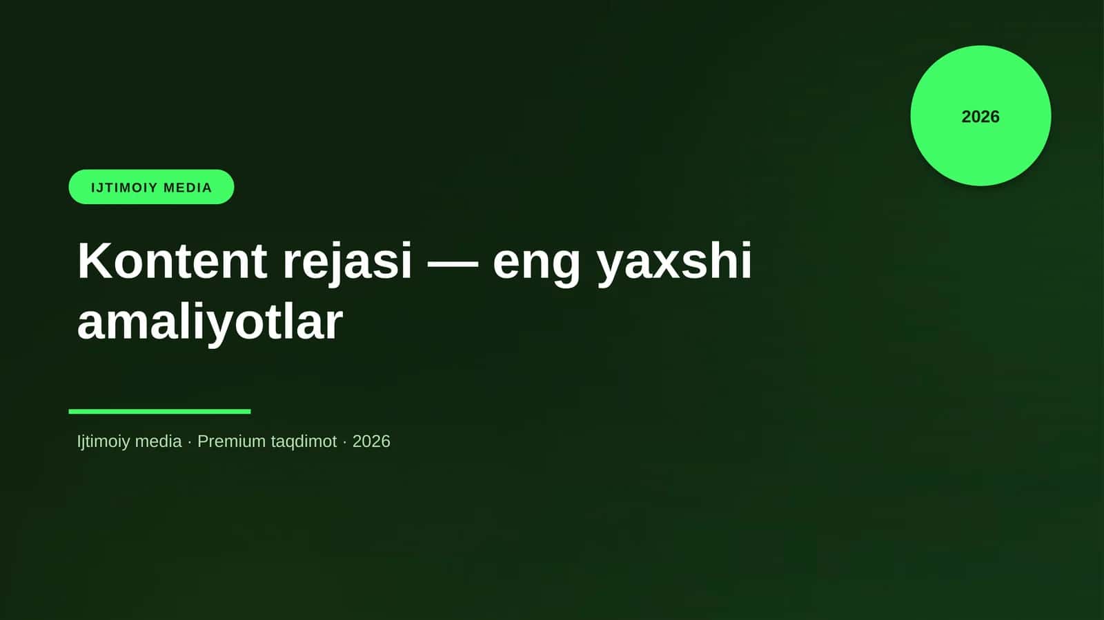 Kontent rejasi — eng yaxshi amaliyotlar 1