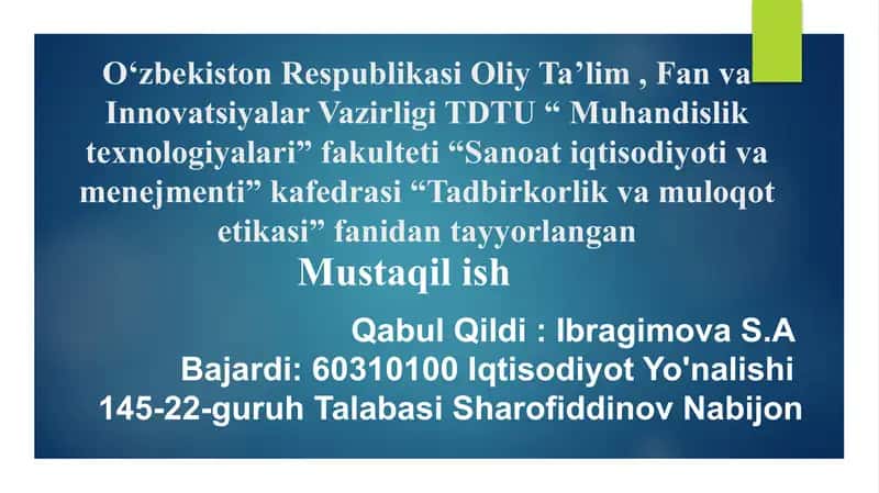 AVSTIRALYA TADBIRKORLIK VA BIZNES SIYOSATI 1