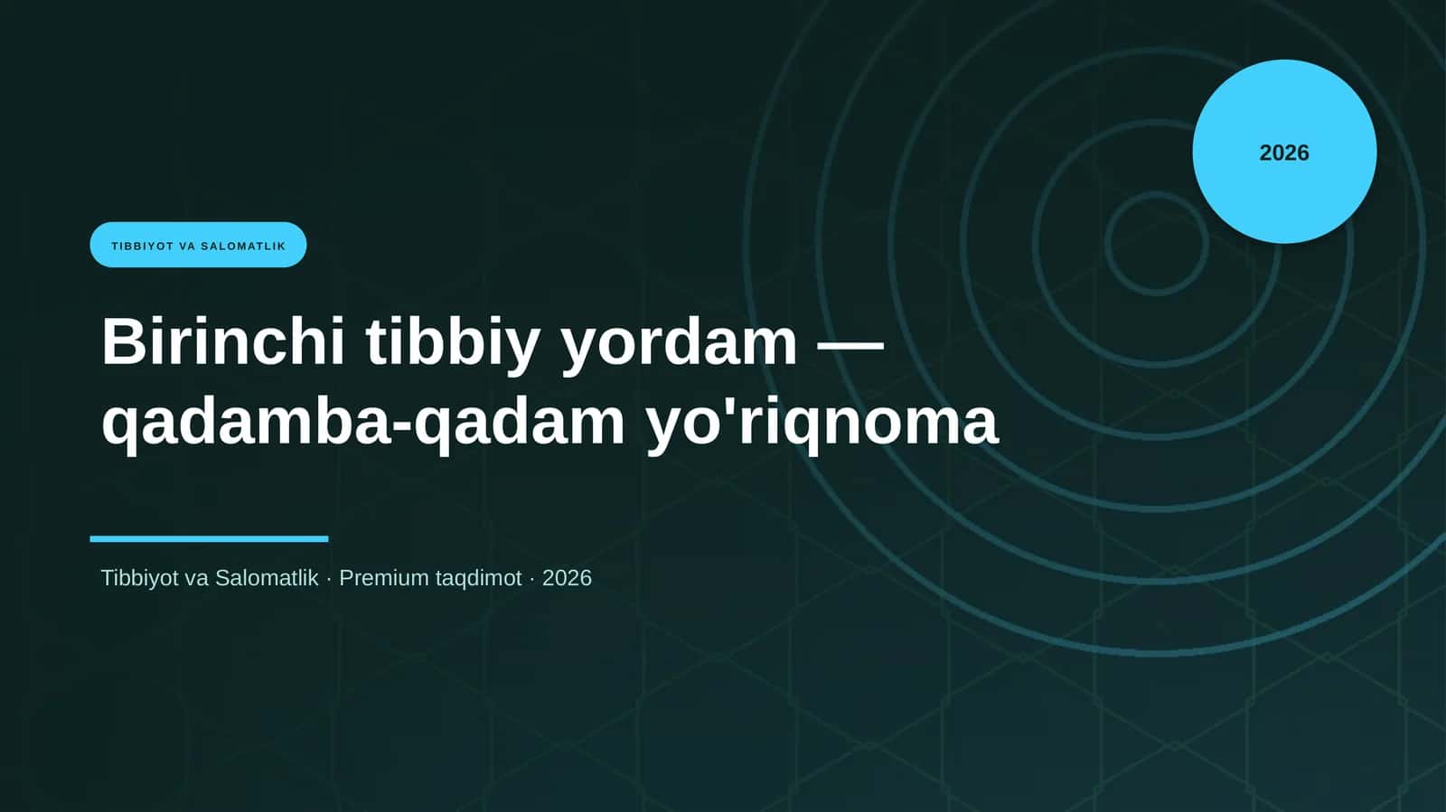 Birinchi tibbiy yordam — qadamba-qadam yo'riqnoma 1
