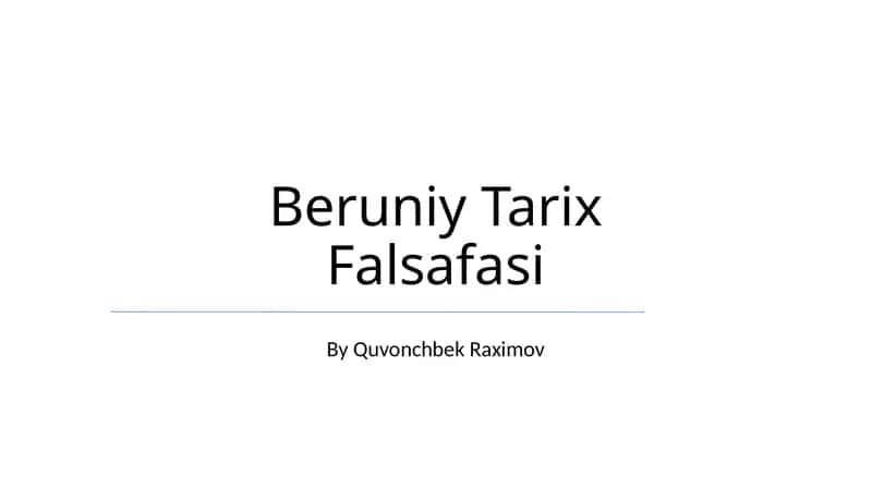 Beruniy Tarix Falsafasi 1