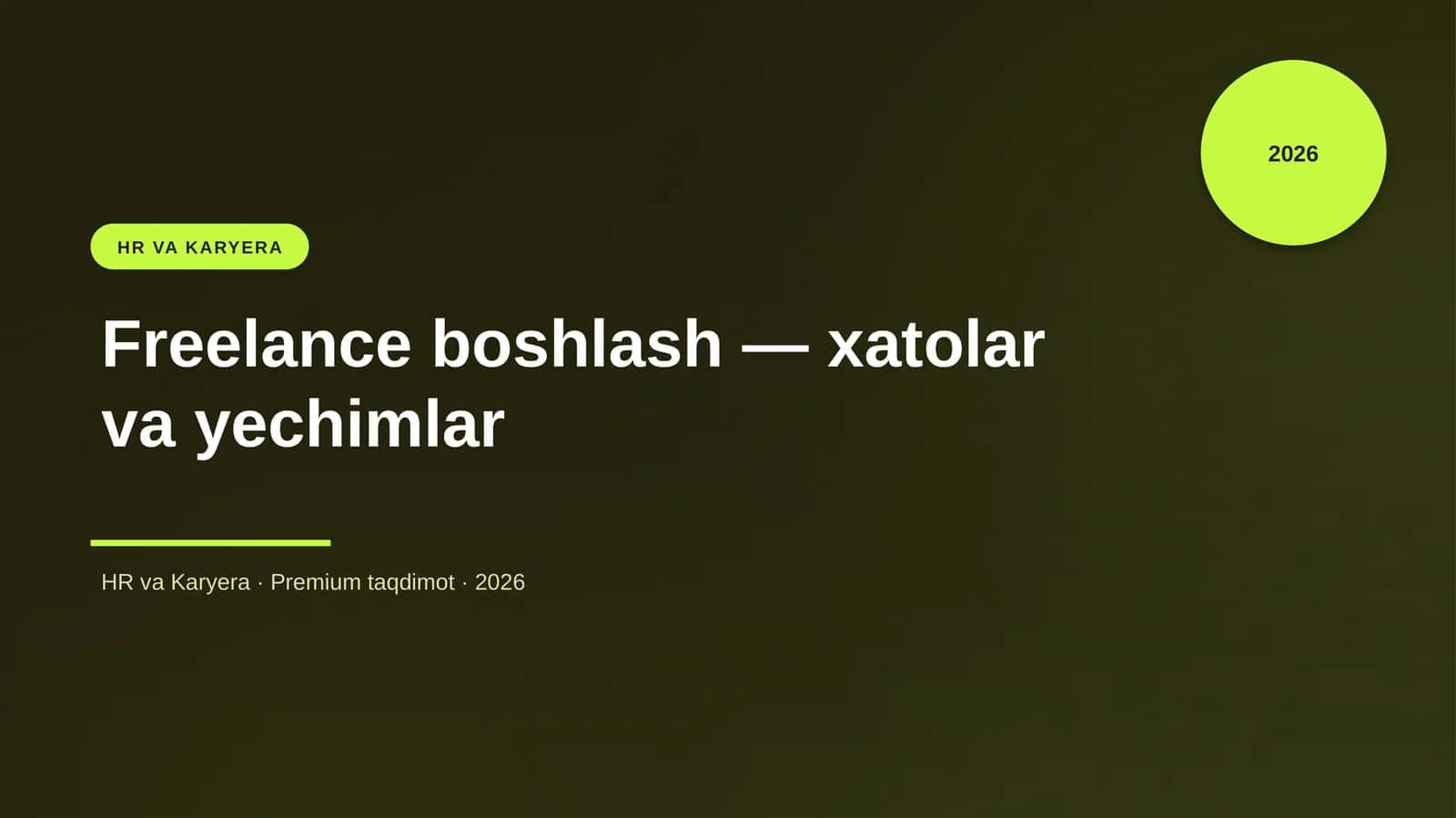 Freelance boshlash — xatolar va yechimlar 1