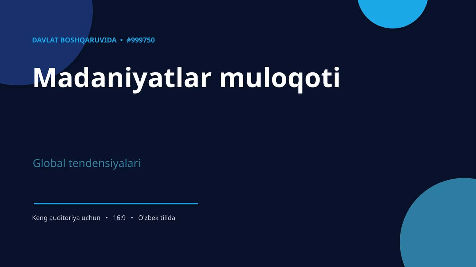 Madaniyatlar Muloqoti 1