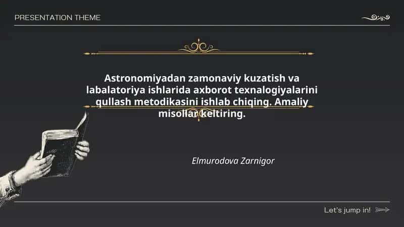 Astronomiyadan zamonaviy kuzatish va labalatoriya ishlarida axborot texnalogiyalarini qullash metodikasi 1