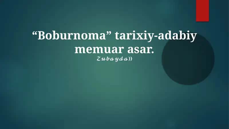 Boburnoma 1