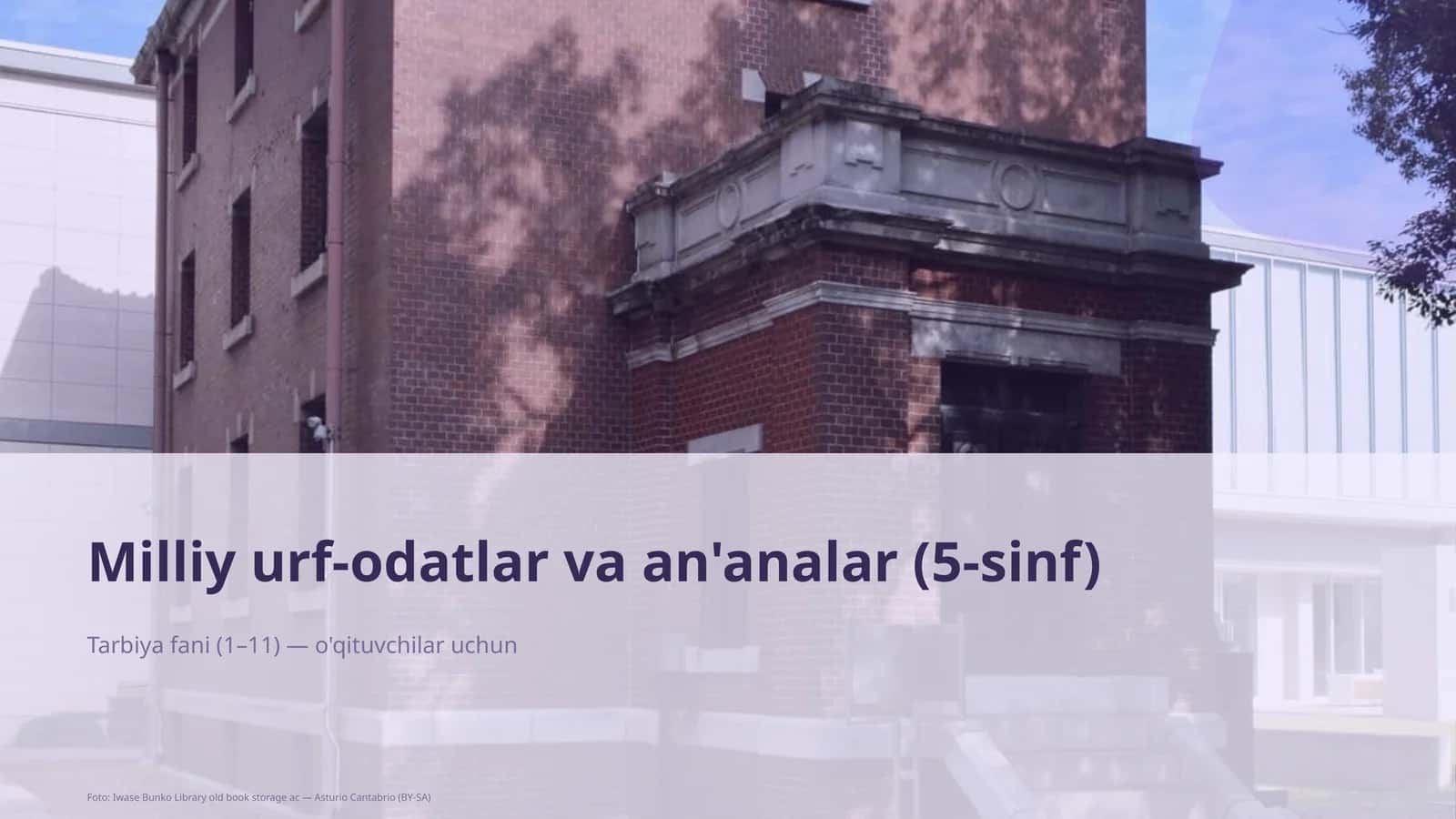 Milliy urf-odatlar va an'analar (5-sinf) 1