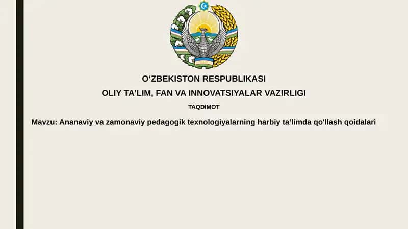 An'anaviy va zamonaviy pedagogik texnologiyalar 1