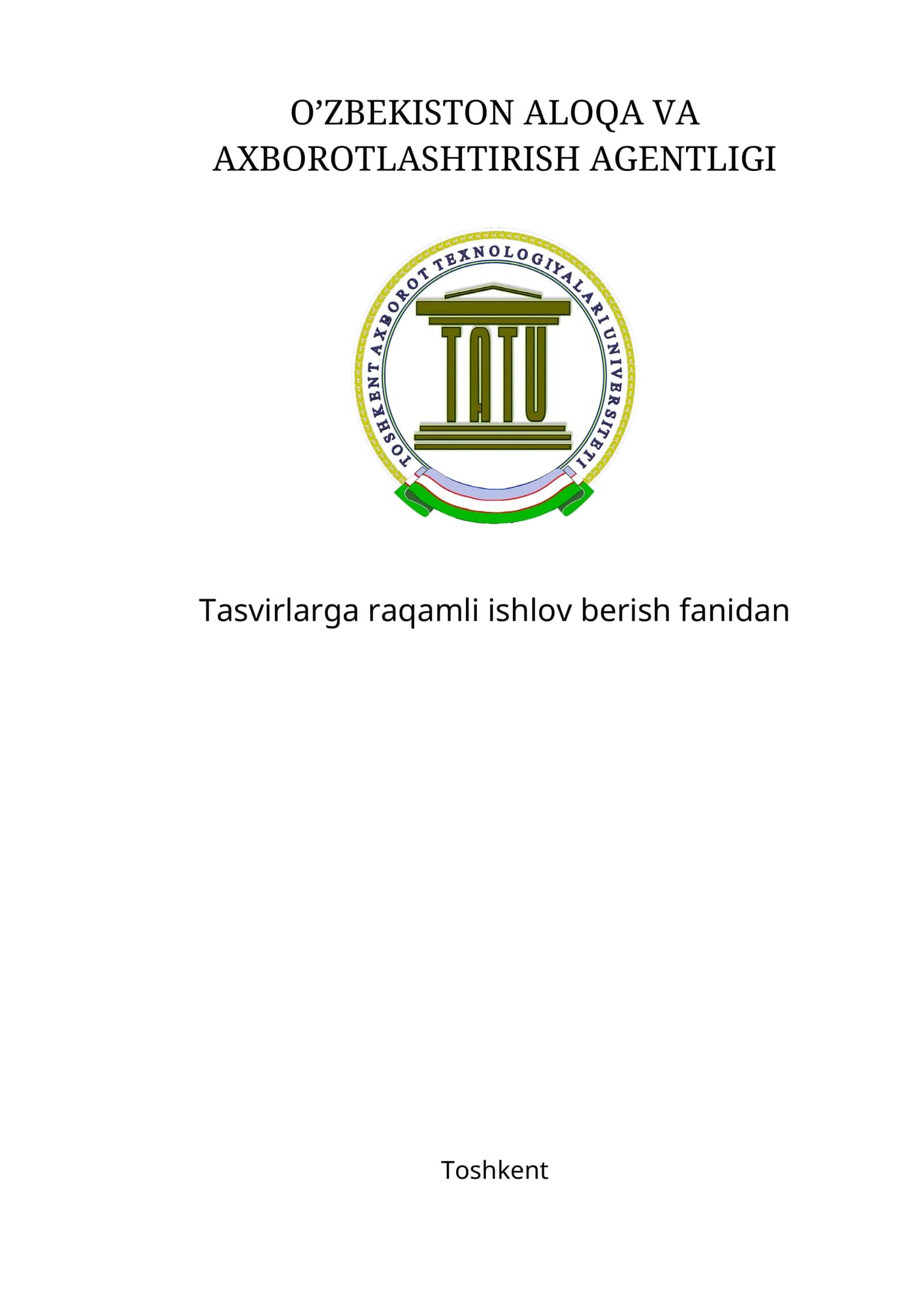 Tasvirlarga raqamli ishlov berish fanidan 1