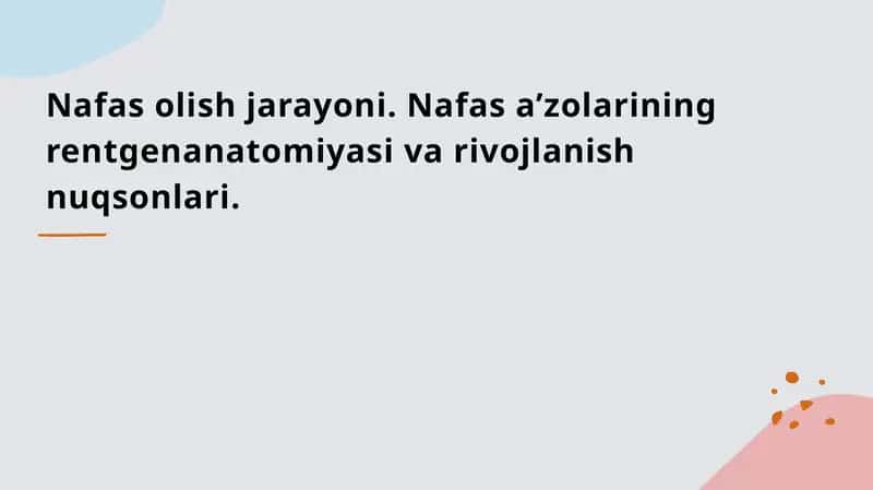 Nafas olish jarayoni 1