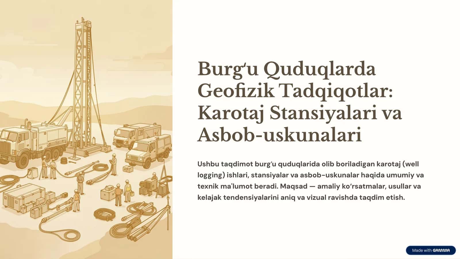 Burgʻu Quduqlarda Geofizik Tadqiqotlar Karotaj Stansiyalari va Asbob-uskunalari 1