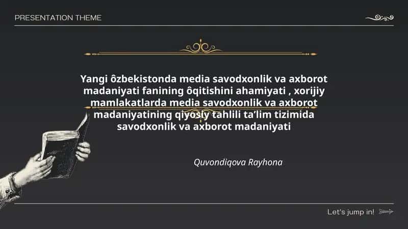Media savodxonlik va axborot madaniyati fanining ôqitish 1