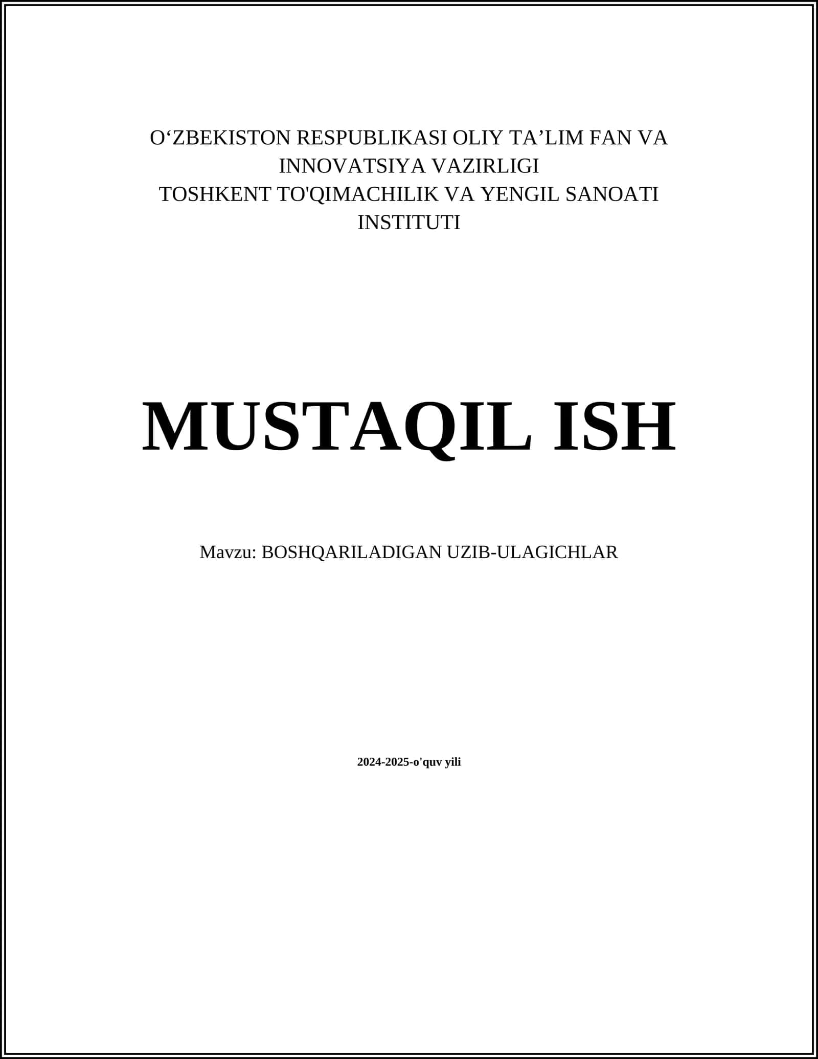 BOSHQARILADIGAN UZIB-ULAGICHLAR 1