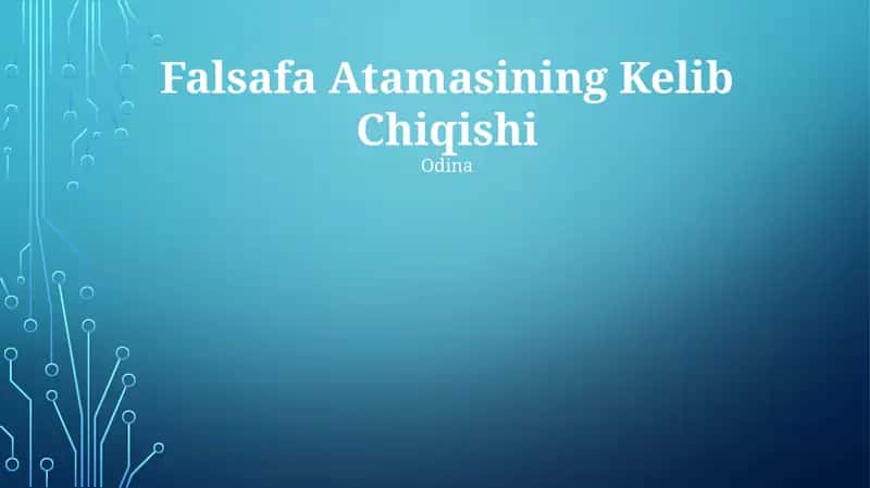 Falsafa Atamasining Kelib Chiqishi 1