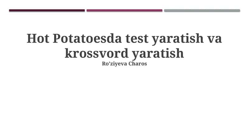 Hot Potatoes 1