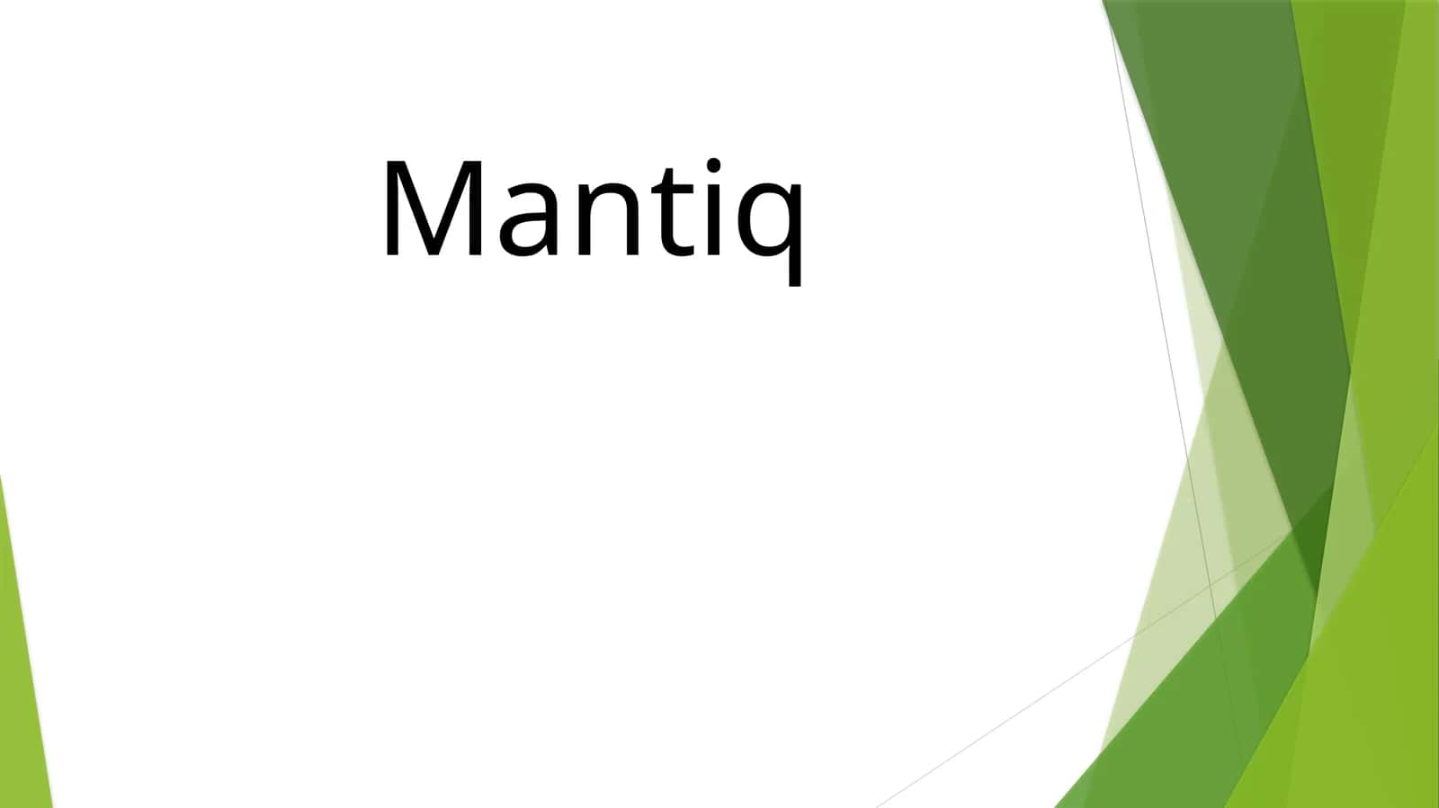 Mantiq 1