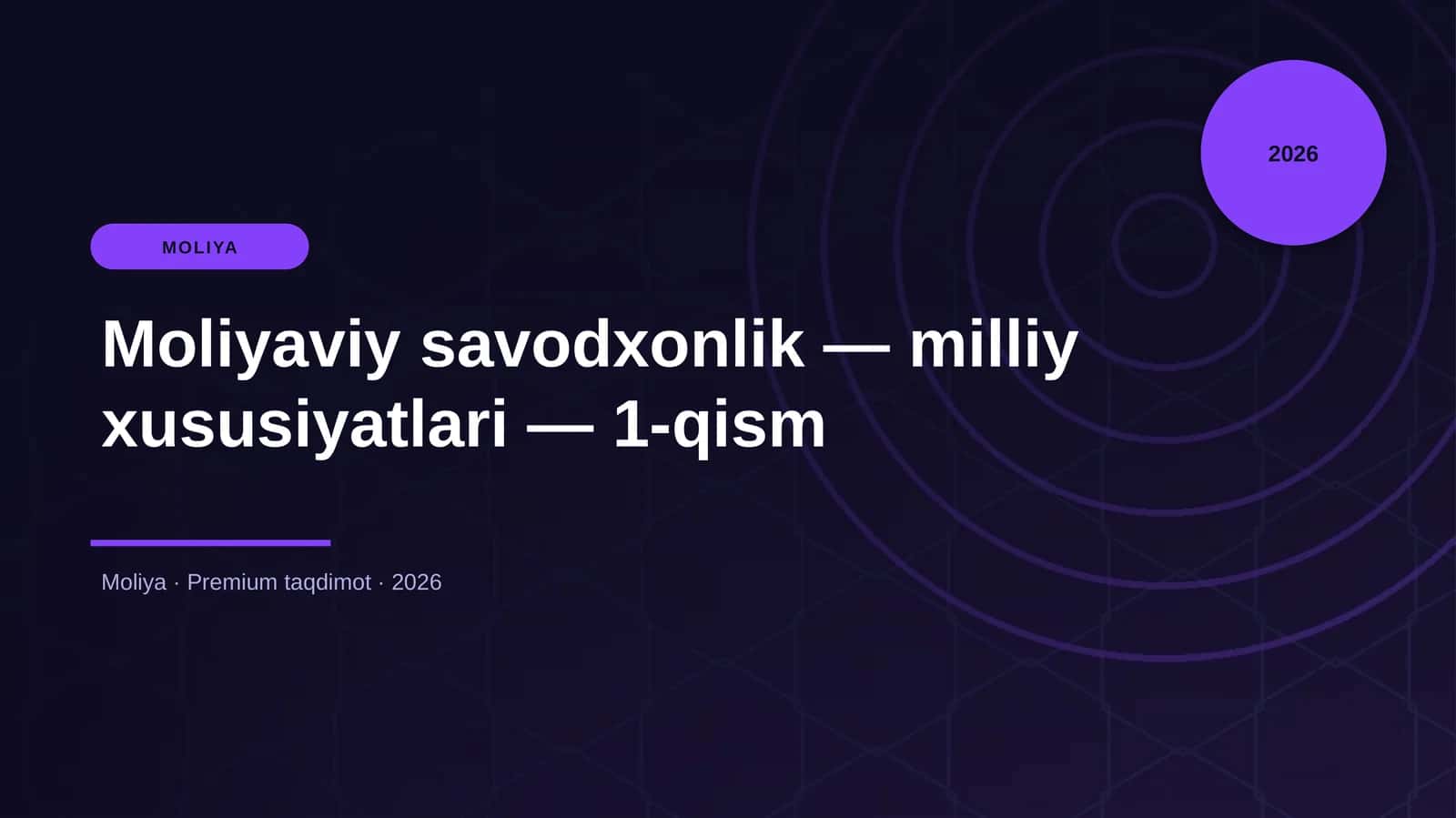 Moliyaviy savodxonlik — milliy xususiyatlari — 1-qism 1