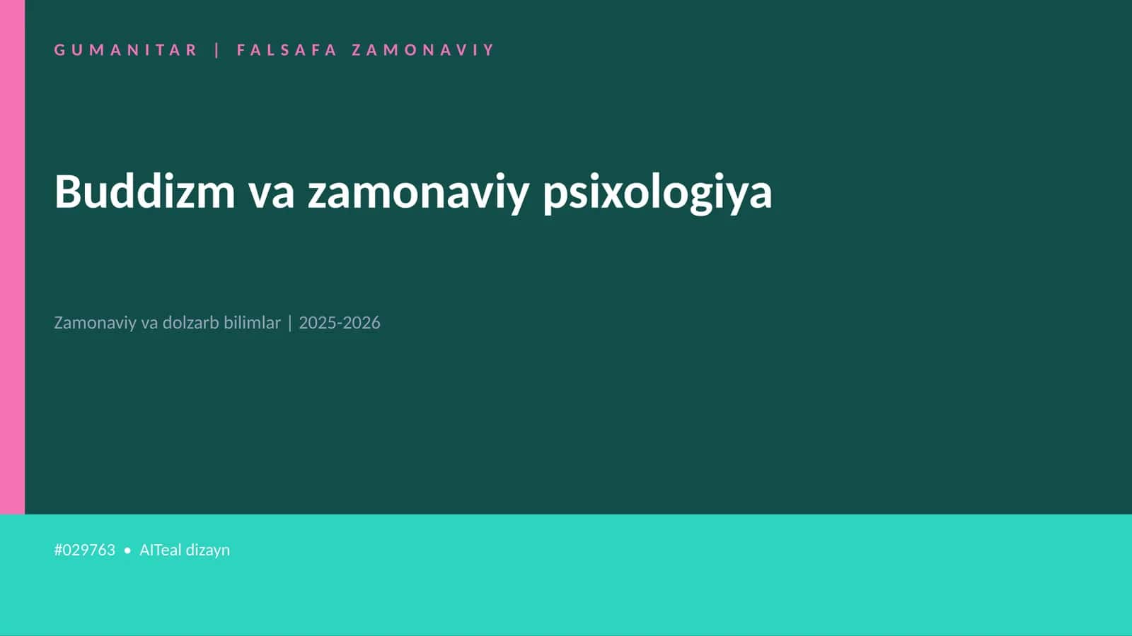 Buddizm va zamonaviy psixologiya 1