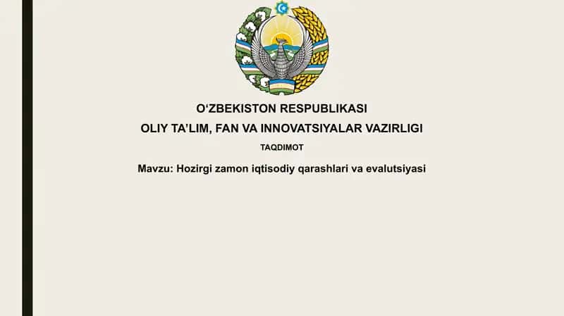 Evolyutsion Iqtisodiyotning Asosiy Tamoyillari va Modellari 1