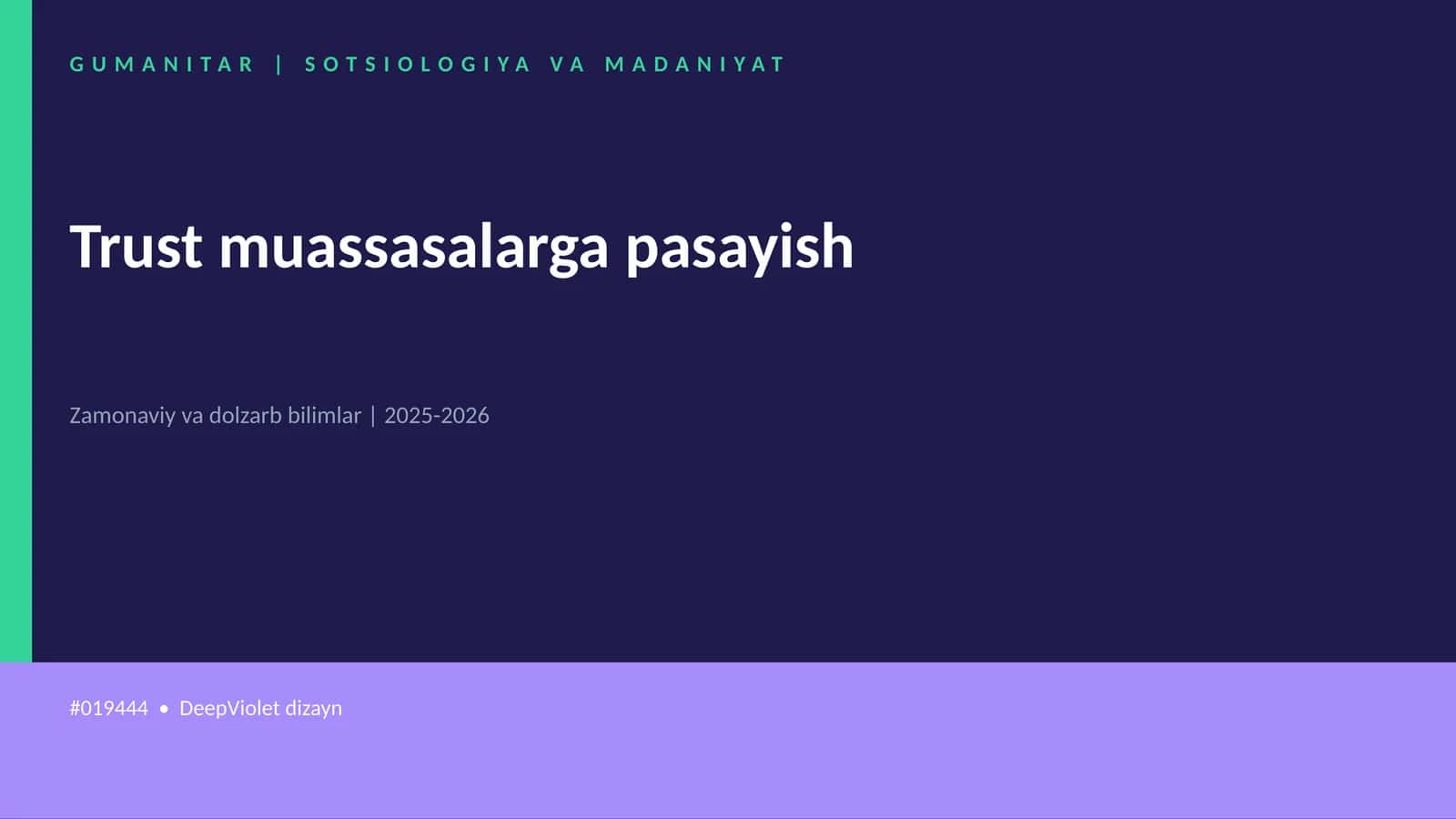 Trust muassasalarga pasayish 1