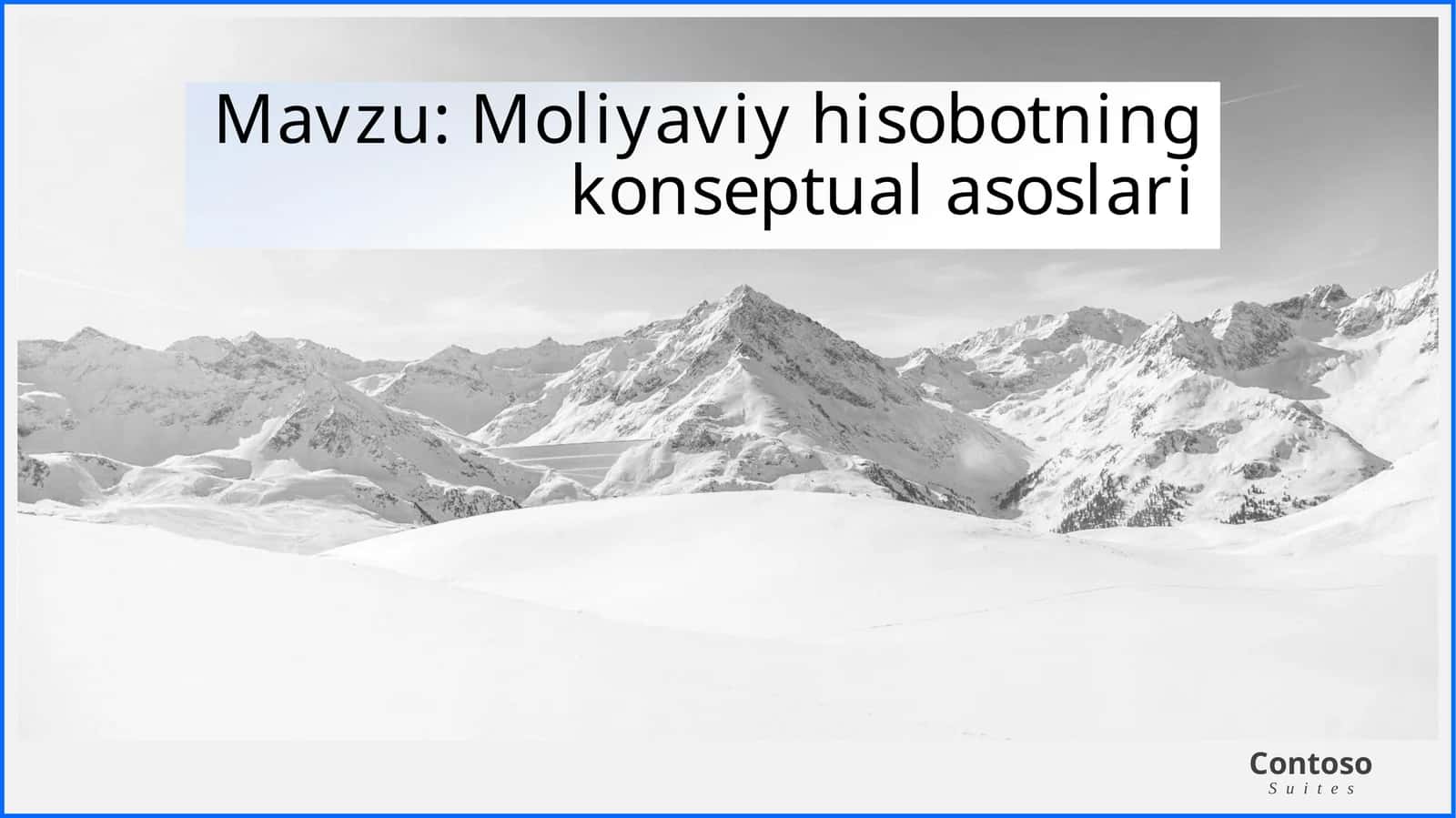 Moliyaviy hisobotning konseptual asoslari 1