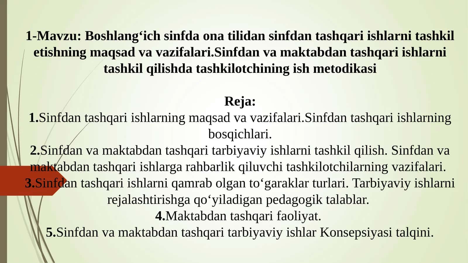 Boshlang‘ich sinfda ona tilidan sinfdan tashqari ishlarni tashkil etishning maqsad va vazifalari 1