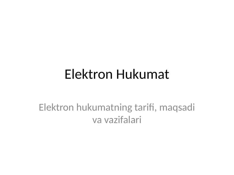 Elektron Hukumat 1