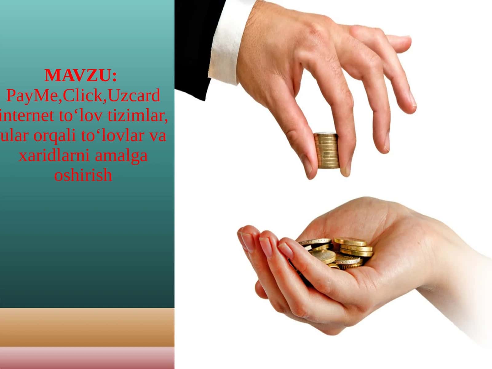 PayMe,Click,Uzcard internet to‘lov tizimlar, ular orqali to‘lovlar va xaridlarni amalga oshirish 1