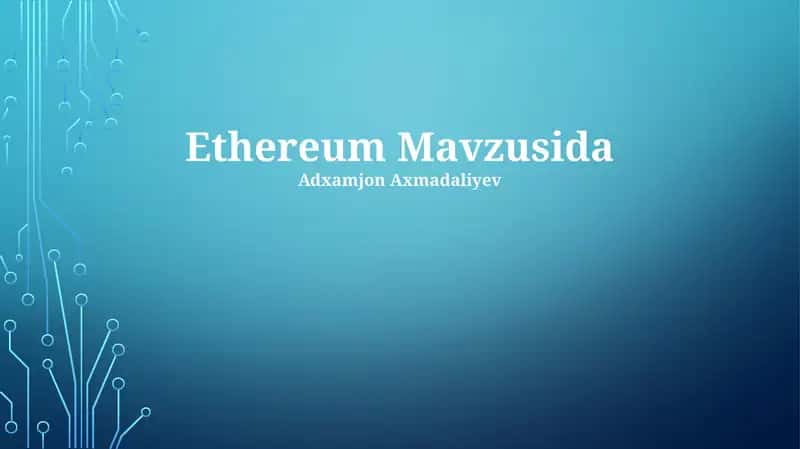 Ethereum Blockchain 1