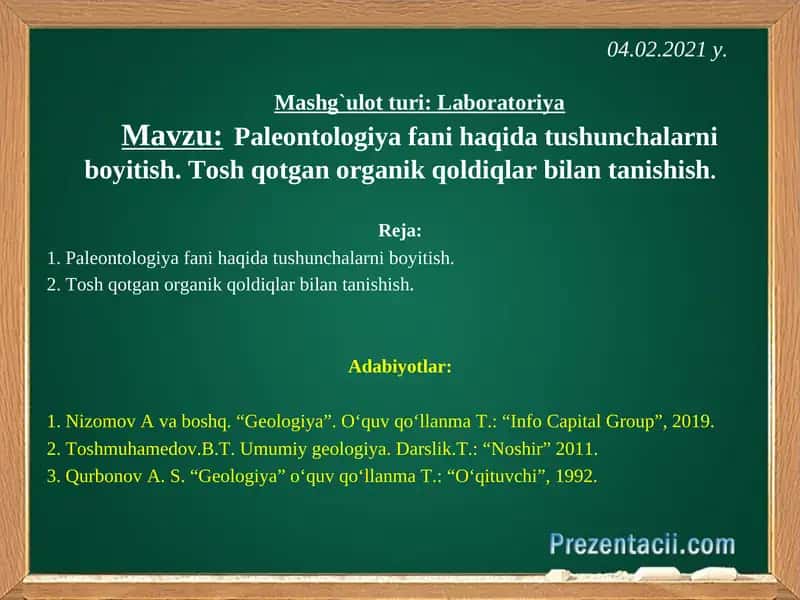 Paleontologiya fani haqida tushunchalar 1