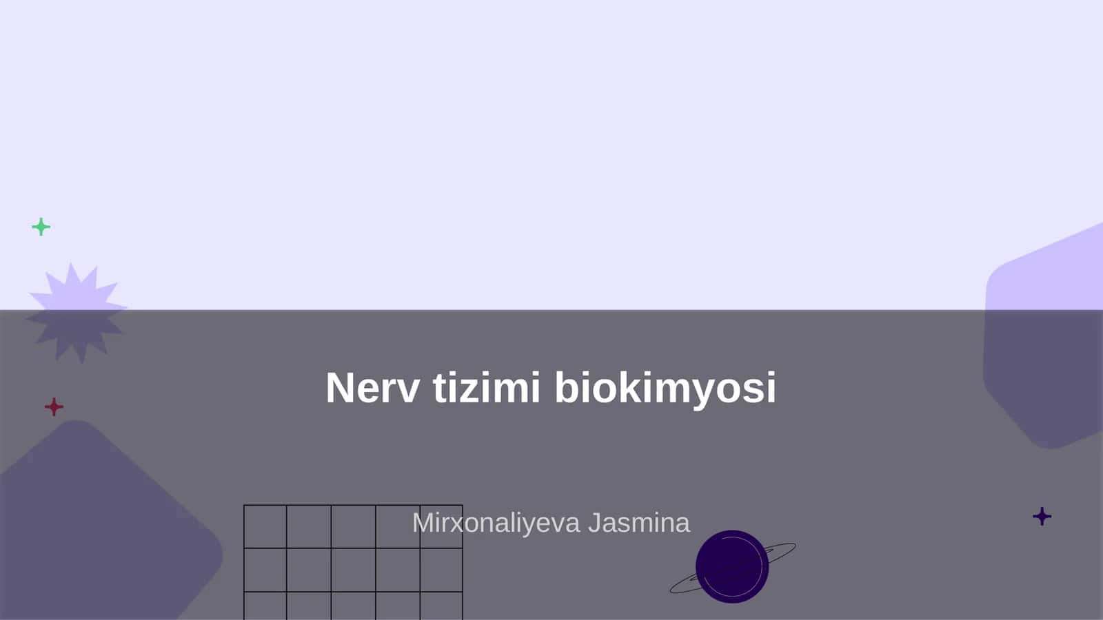 Nerv tizimi biokimyosi 1