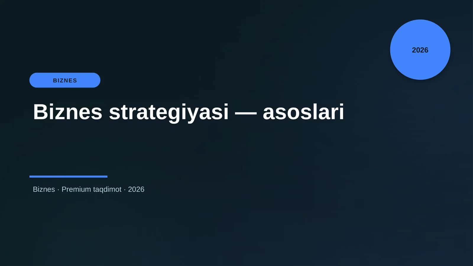 Biznes strategiyasi — asoslari 1