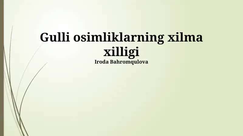 Yetishtirilgan o'simliklarning xilma-xilligi 1