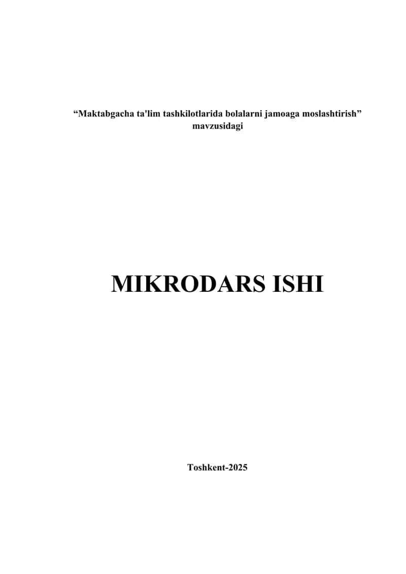 Maktabgacha ta'lim tashkilotlarida bolalarni jamoaga moslashtirish 1