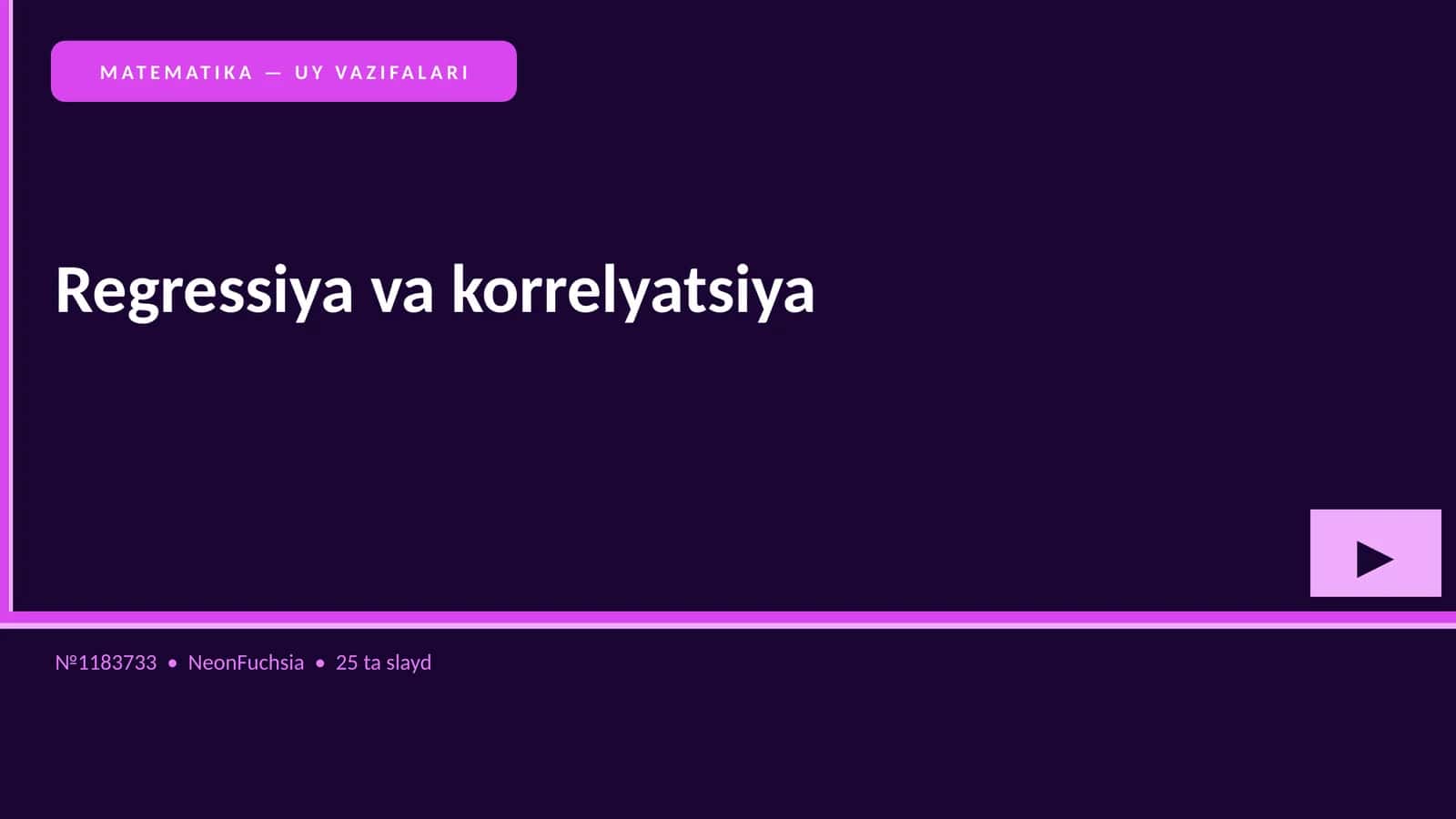 MATEMATIKA — UY VAZIFALARI 1