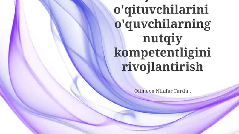 Bo'lajak ona tili o'qituvchilarini o'qituvchi 1