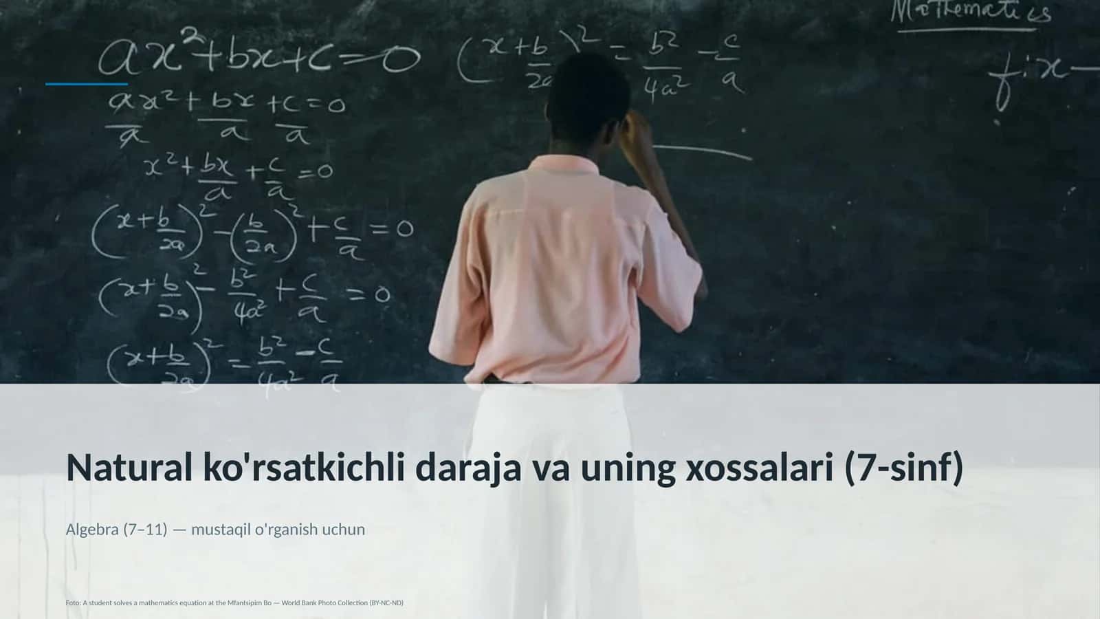 Natural ko'rsatkichli daraja va uning xossalari (7-sinf) 1