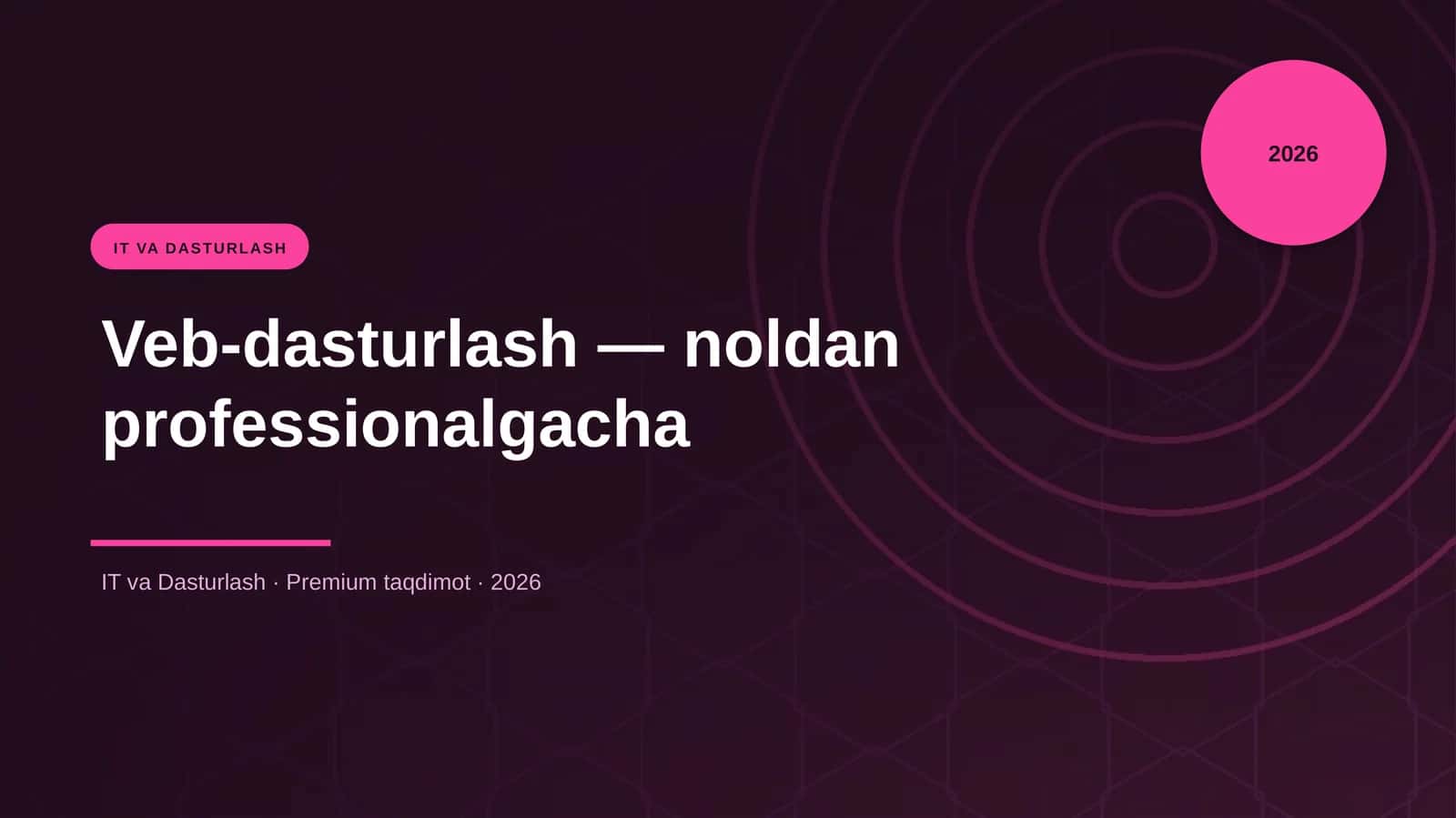 Veb-dasturlash — noldan professionalgacha 1