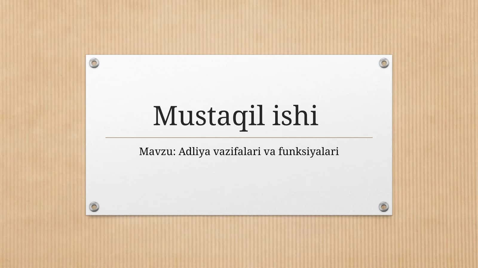 Mustaqilishi 1