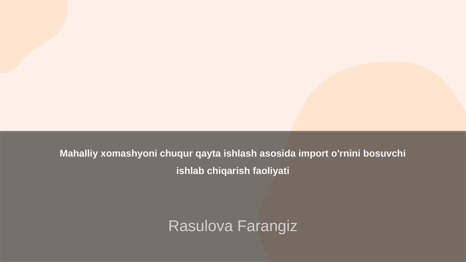 Mahalliy xomashyo resurslari tahlili 1